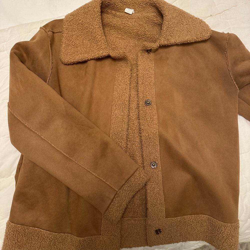 Marine layer reversible Sherpa camel coat